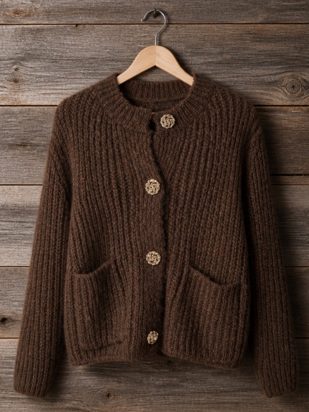 Elegant and Fashionable Chocolate Brown  Cardigan